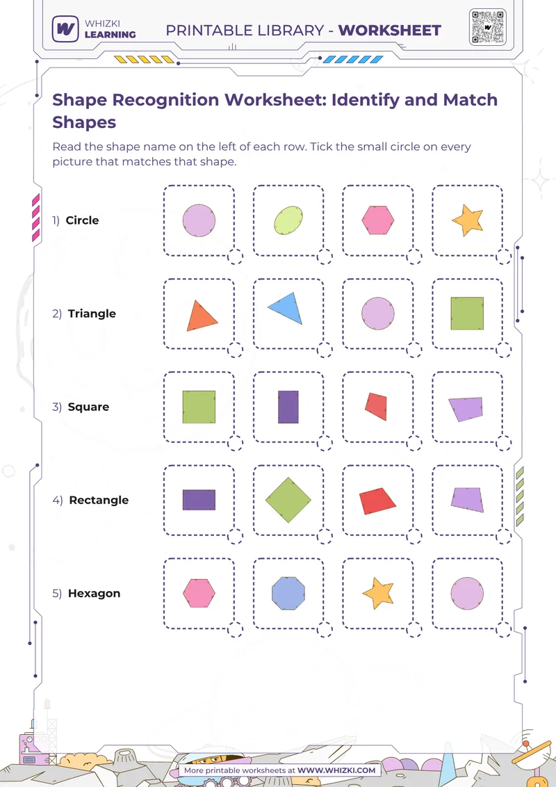 Shape Recognition Worksheet: Identify and Match Shapes