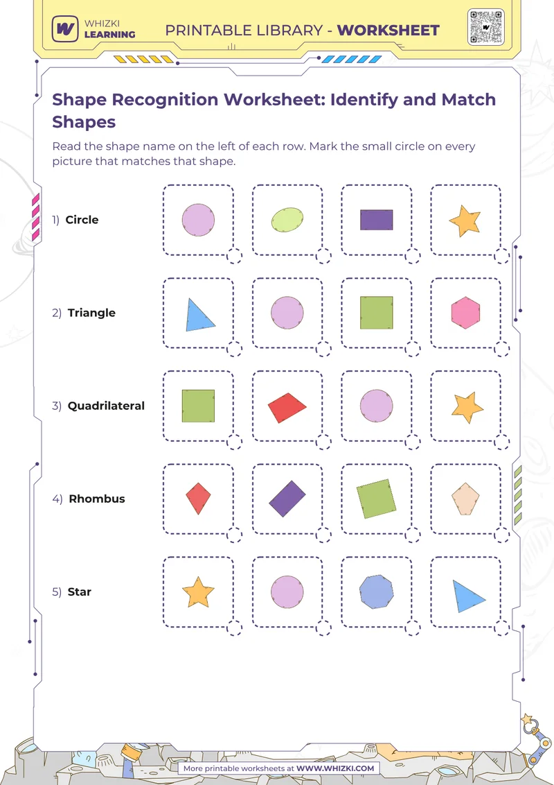 Shape Recognition Worksheet: Identify and Match Shapes