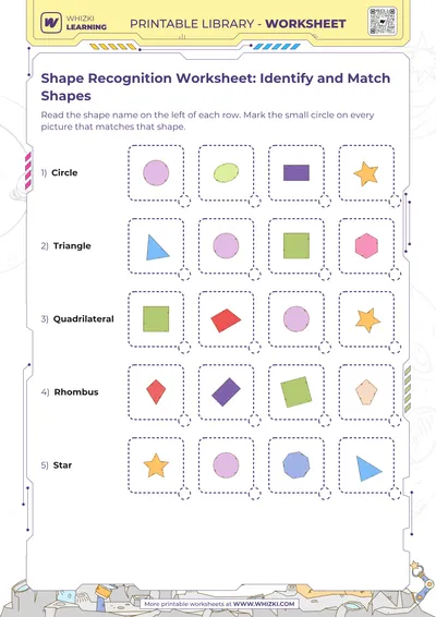 Shape Recognition Worksheet: Identify and Match Shapes