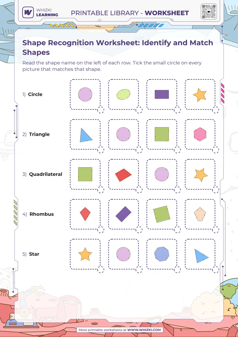 Shape Recognition Worksheet: Identify and Match Shapes