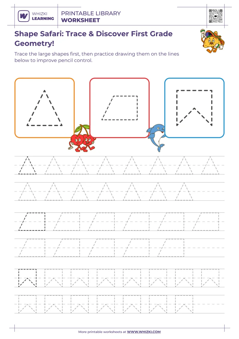 Shape Safari: Trace & Discover First Grade Geometry!
