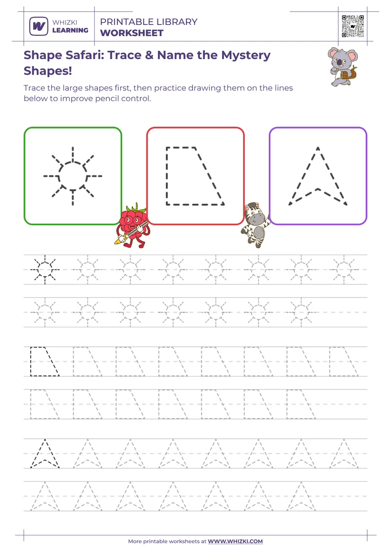 Shape Safari: Trace & Name the Mystery Shapes!
