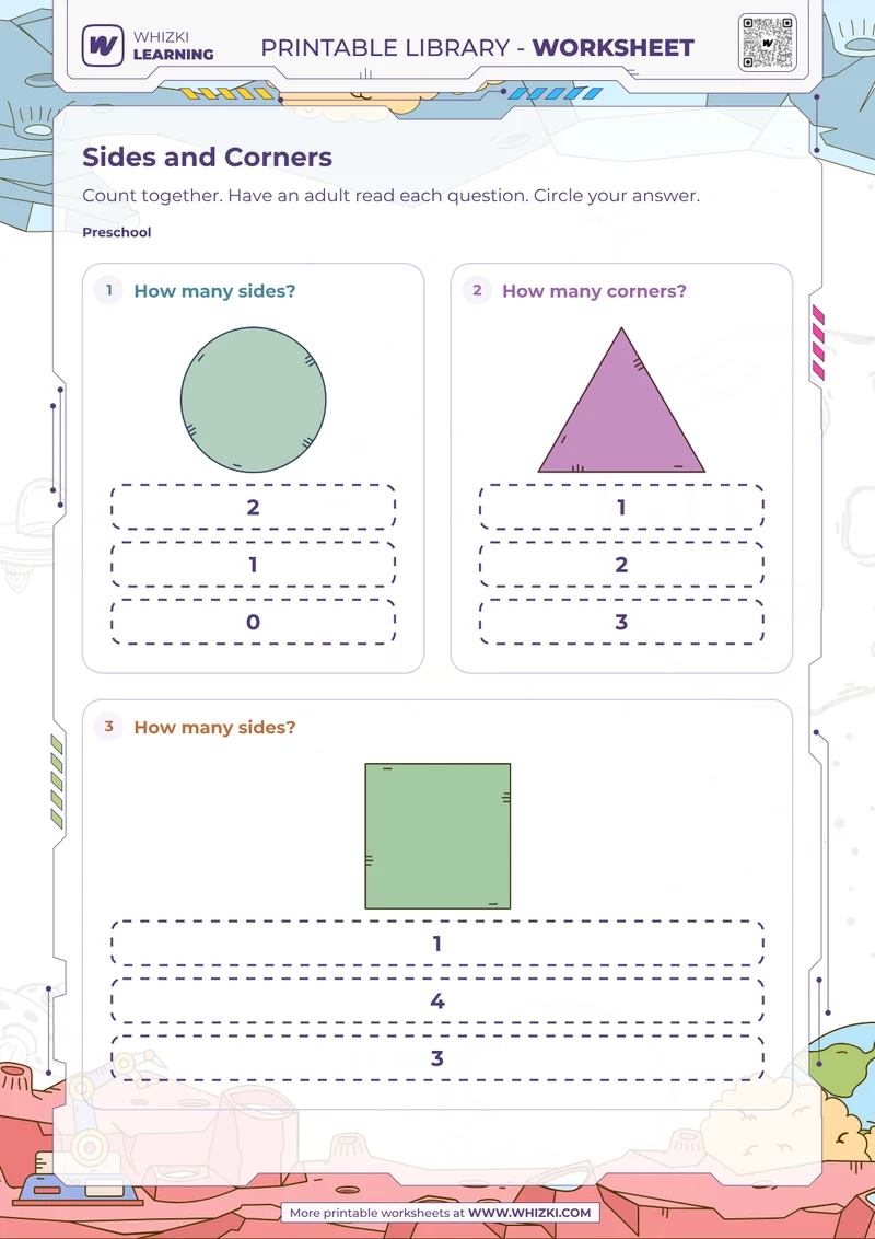 Shape Sides and Corners Worksheet