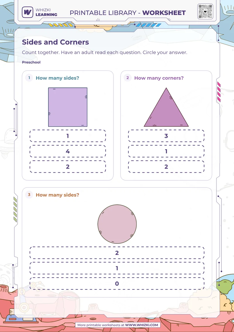 Shape Sides and Corners Worksheet