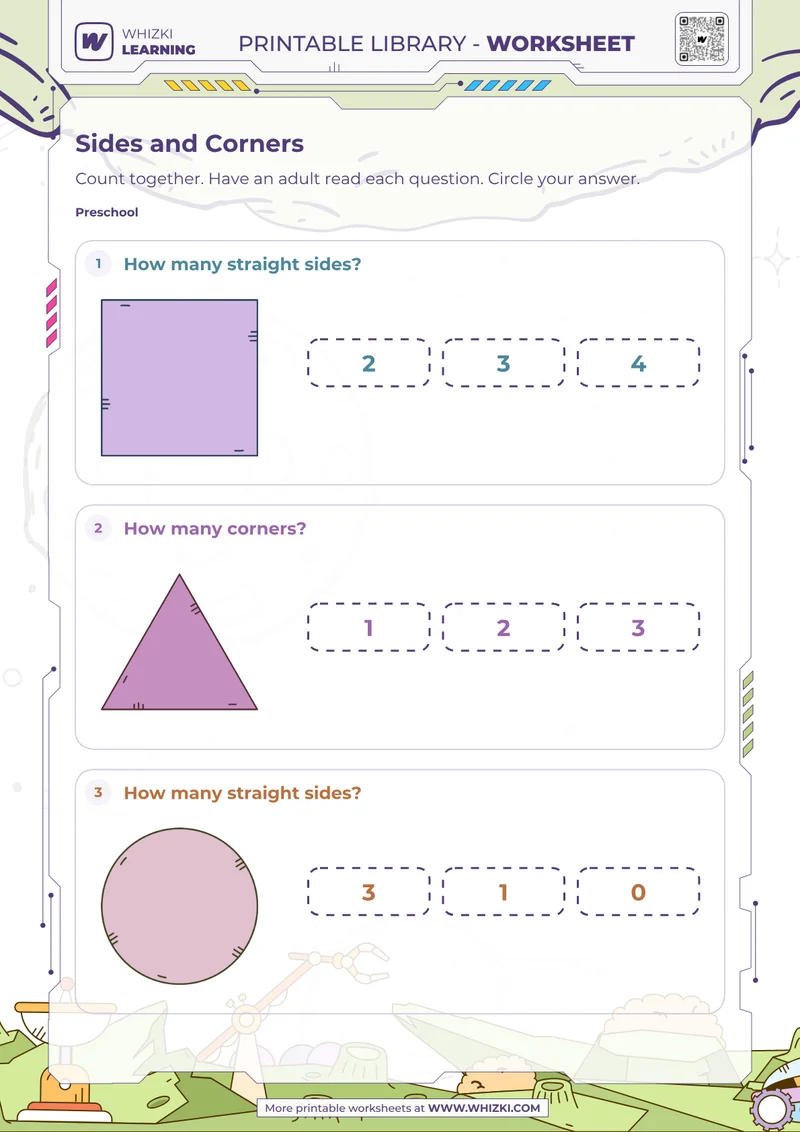 Shape Sides and Corners Worksheet