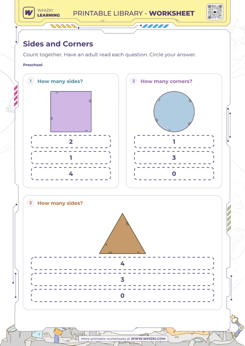 Shape Sides and Corners Worksheet