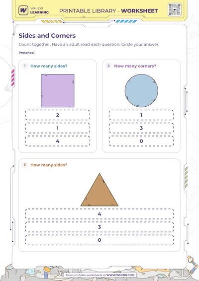 Shape Sides and Corners Worksheet