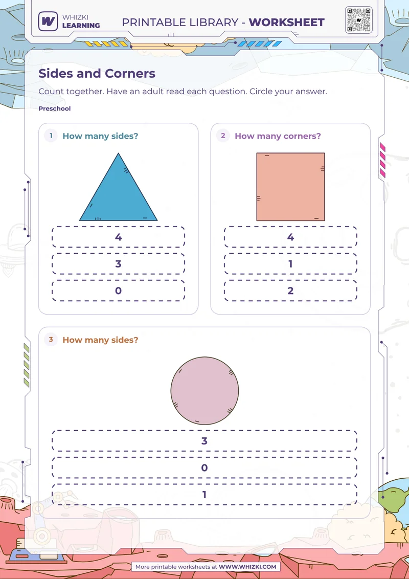 Shape Sides and Corners Worksheet