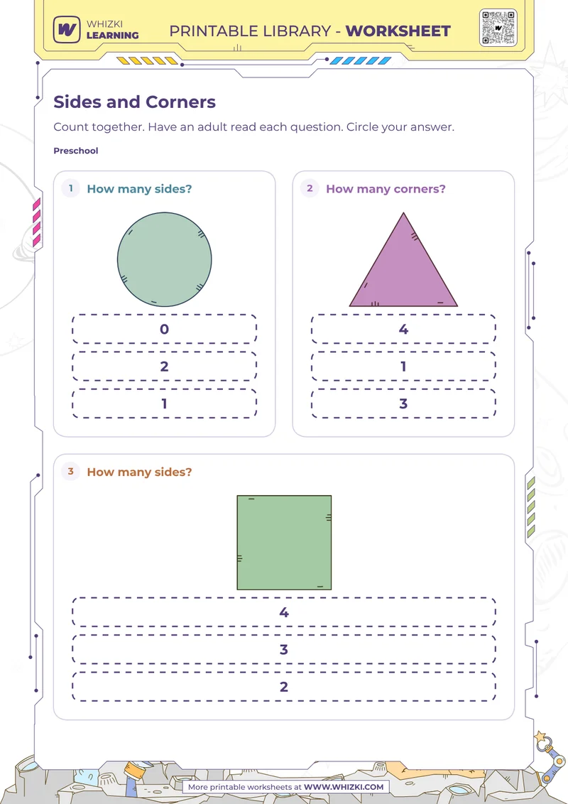 Shape Sides and Corners Worksheet