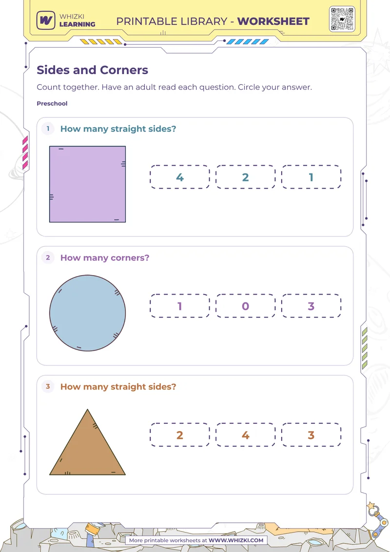 Shape Sides and Corners Worksheet
