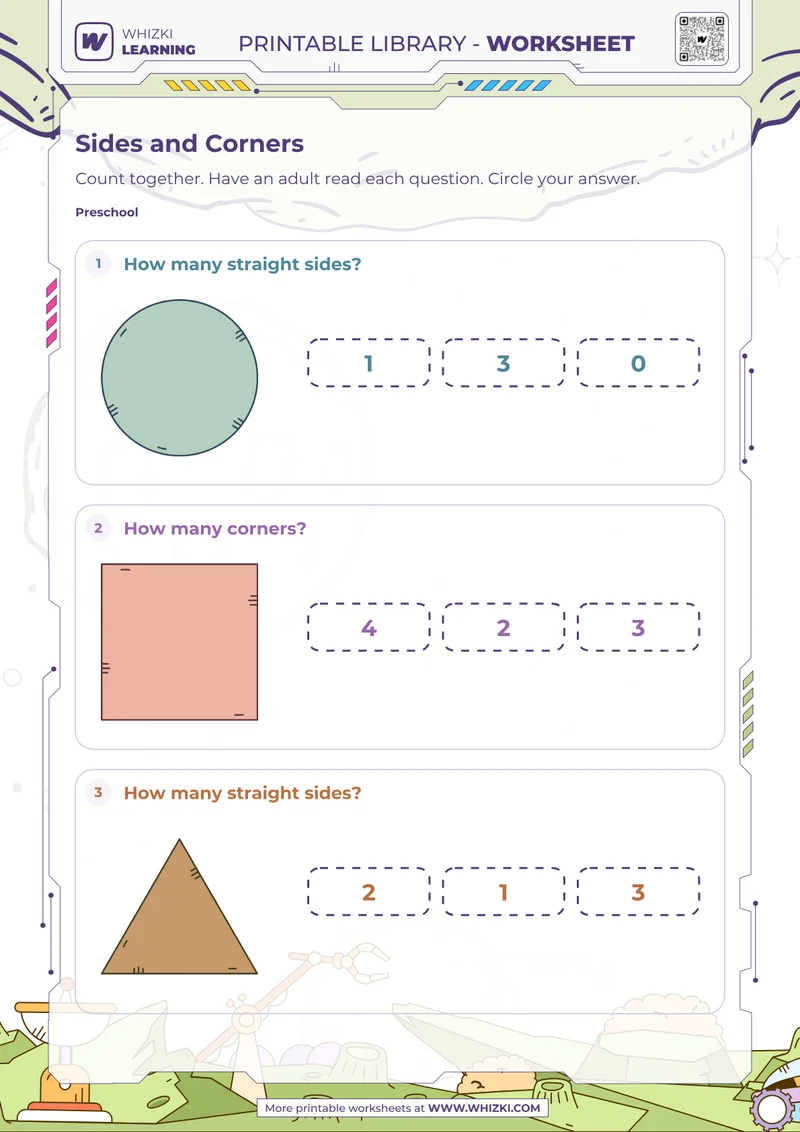 Shape Sides and Corners Worksheet