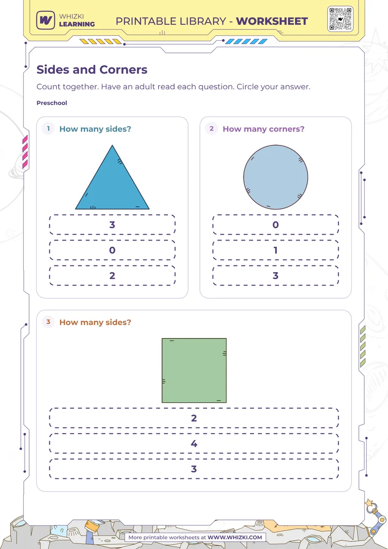 Shape Sides and Corners Worksheet