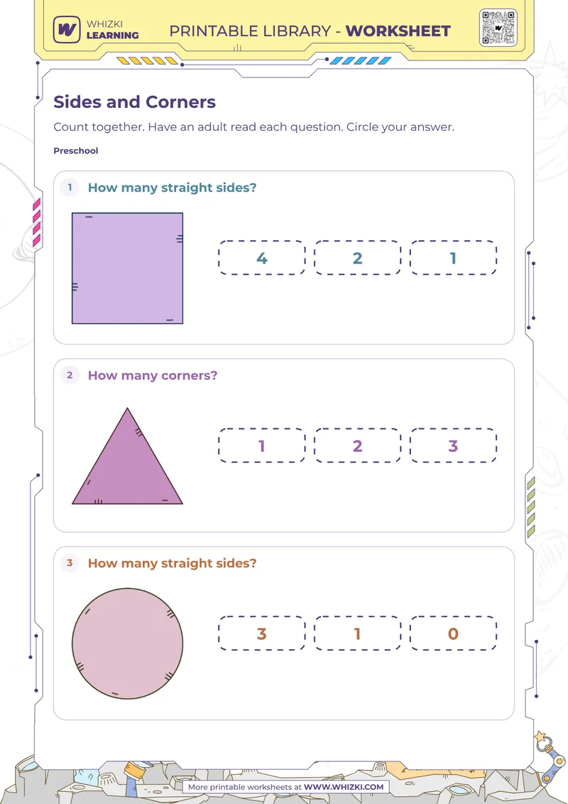 Shape Sides and Corners Worksheet