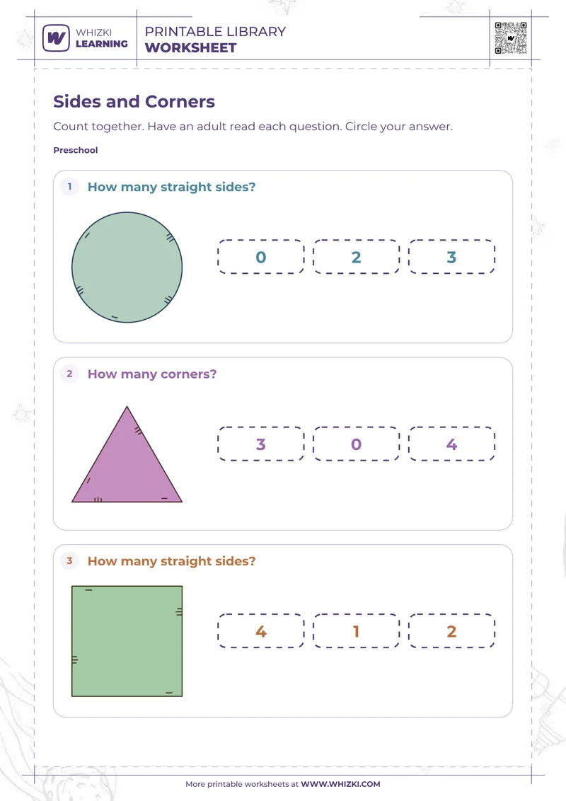 Shape Sides and Corners Worksheet