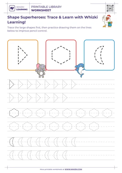 Shape Superheroes: Trace & Learn with Whizki Learning!