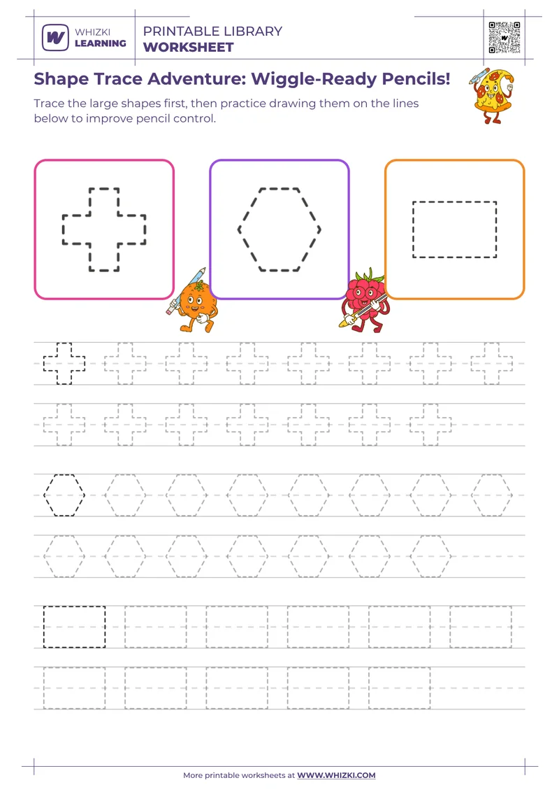 Shape Trace Adventure: Wiggle-Ready Pencils!
