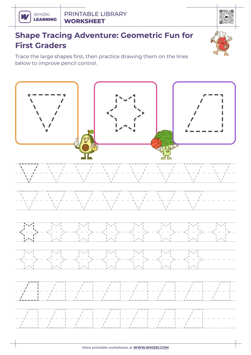 Shape Tracing Adventure: Geometric Fun for First Graders