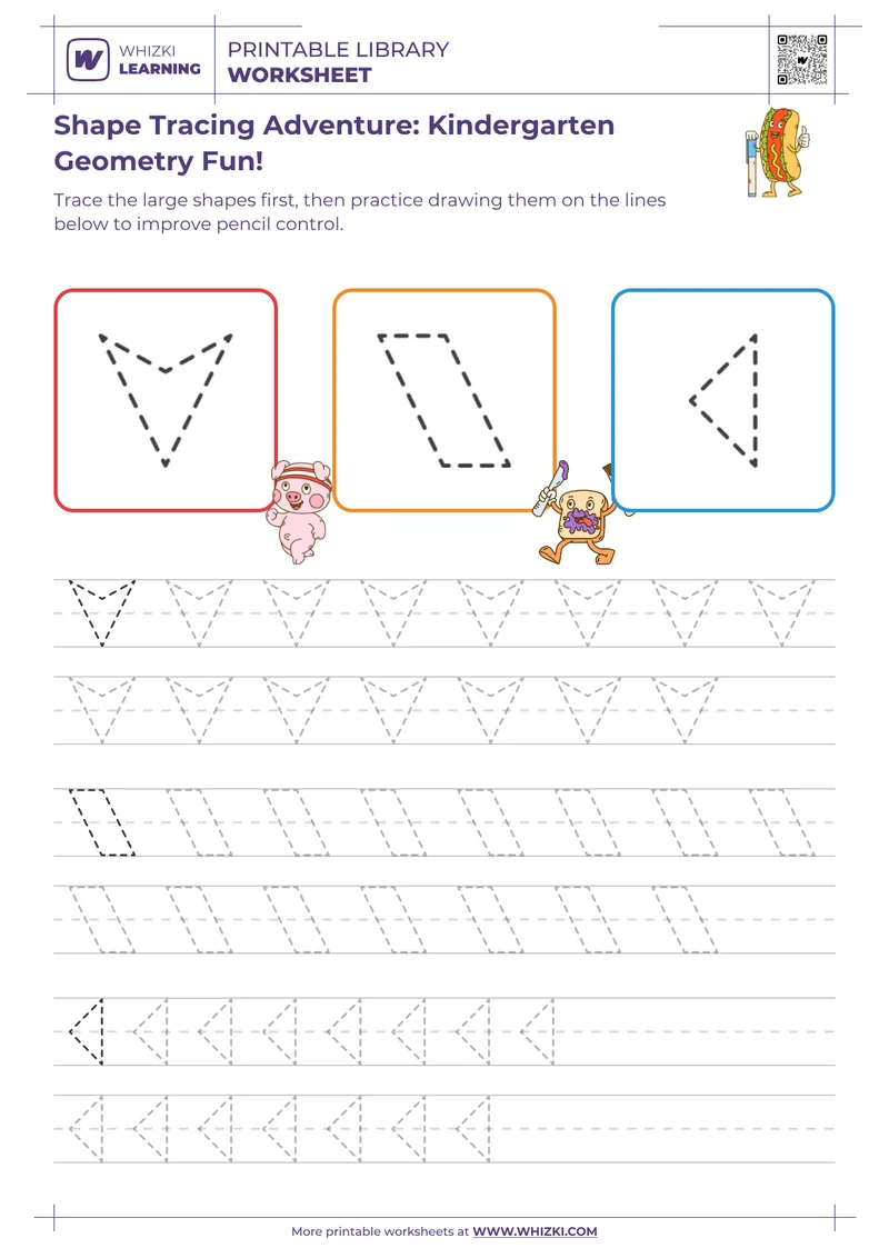 Shape Tracing Adventure: Kindergarten Geometry Fun!