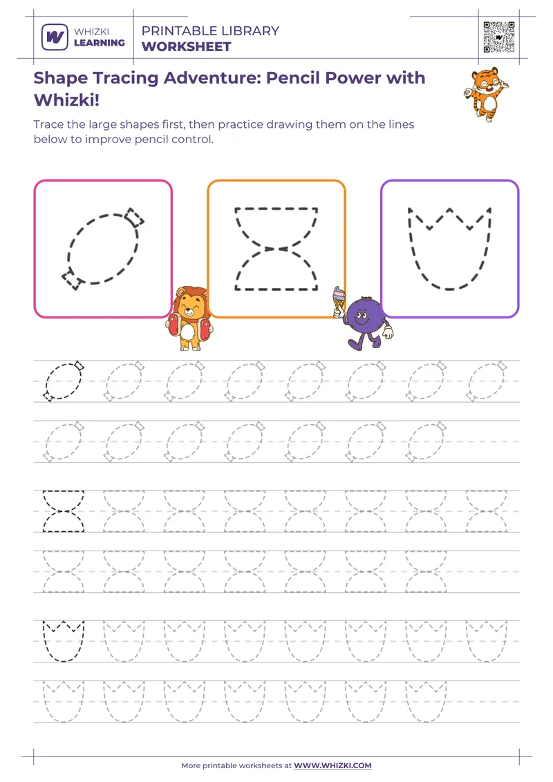 Shape Tracing Adventure: Pencil Power with Whizki!