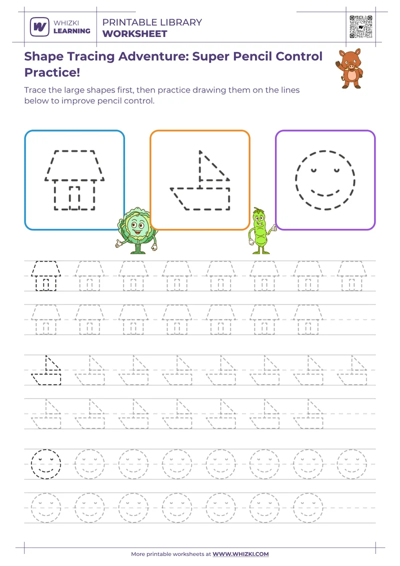 Shape Tracing Adventure: Super Pencil Control Practice!