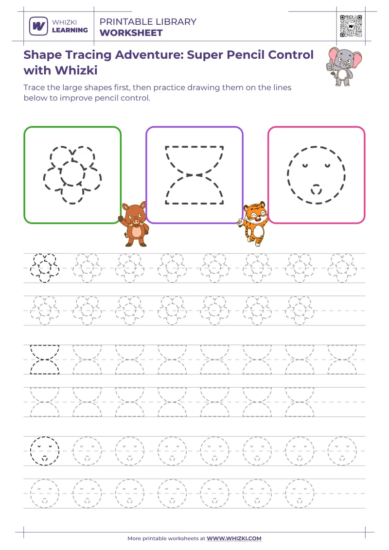 Shape Tracing Adventure: Super Pencil Control with Whizki