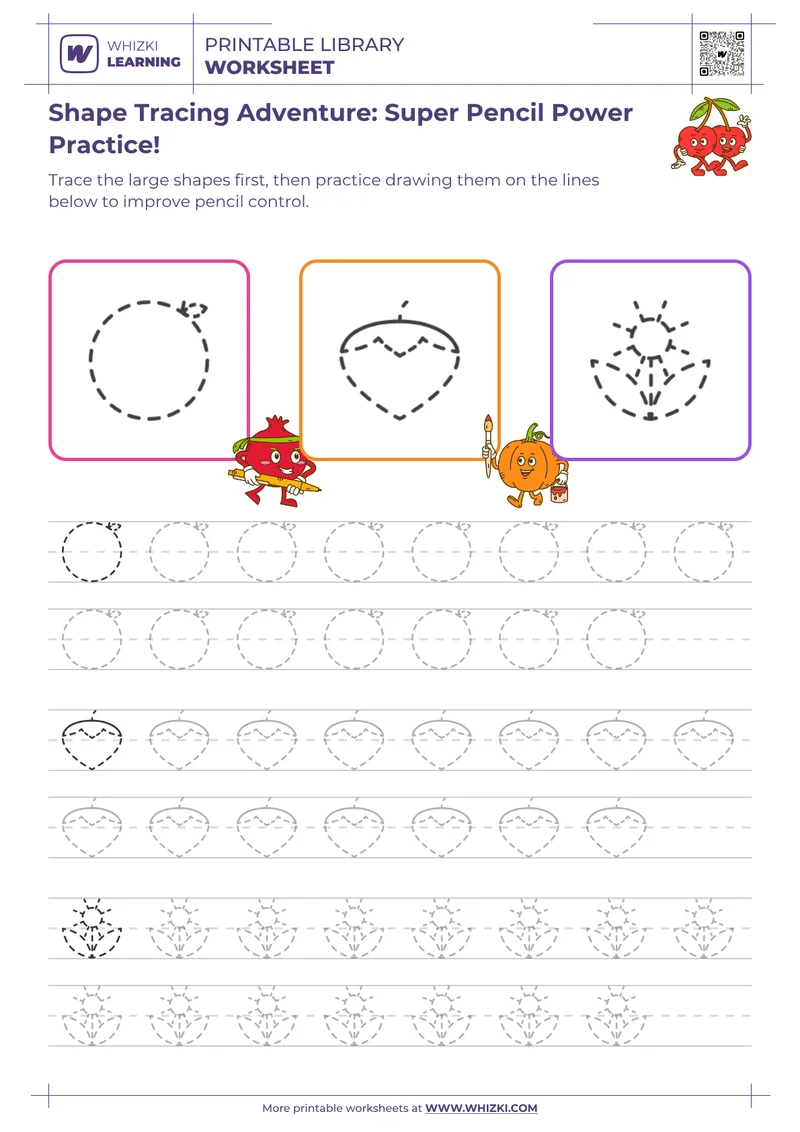 Shape Tracing Adventure: Super Pencil Power Practice!