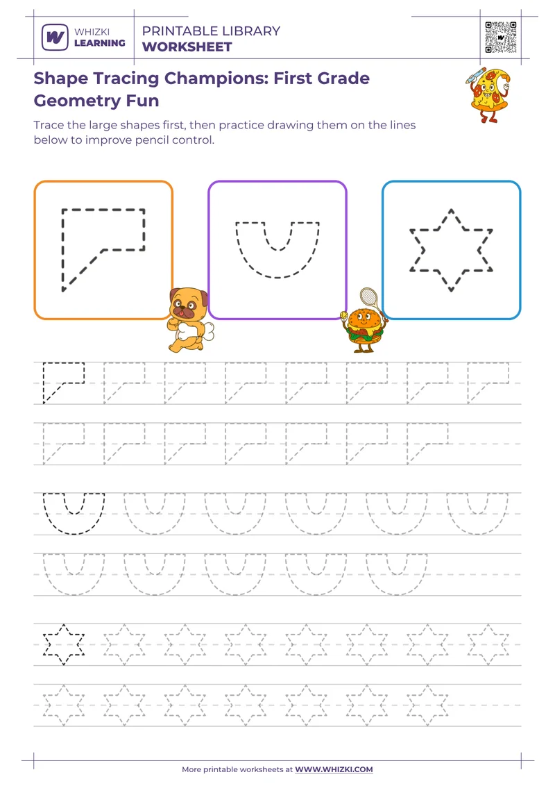 Shape Tracing Champions: First Grade Geometry Fun
