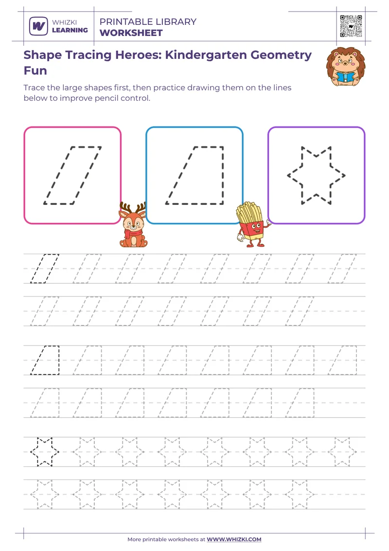 Shape Tracing Heroes: Kindergarten Geometry Fun