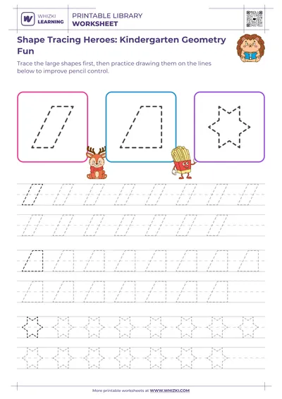 Shape Tracing Heroes: Kindergarten Geometry Fun