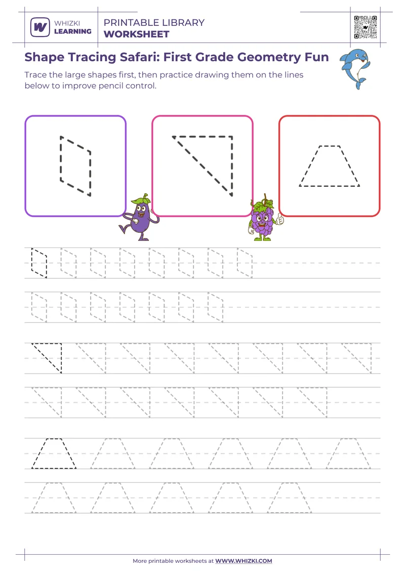 Shape Tracing Safari: First Grade Geometry Fun