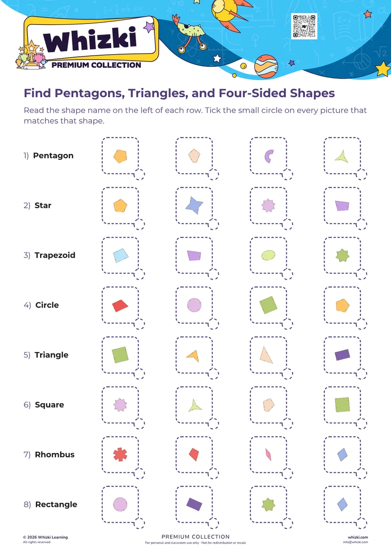Find Pentagons, Triangles, and Four-Sided Shapes