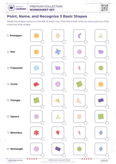 Point, Name, and Recognize 3 Basic Shapes