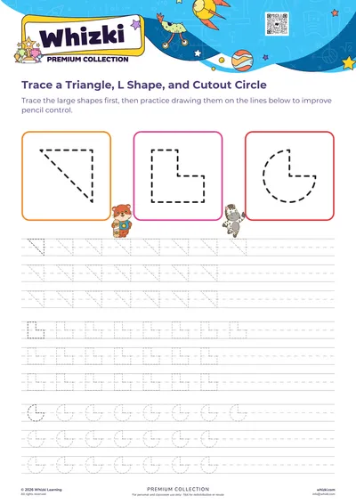 Trace a Triangle, L Shape, and Cutout Circle
