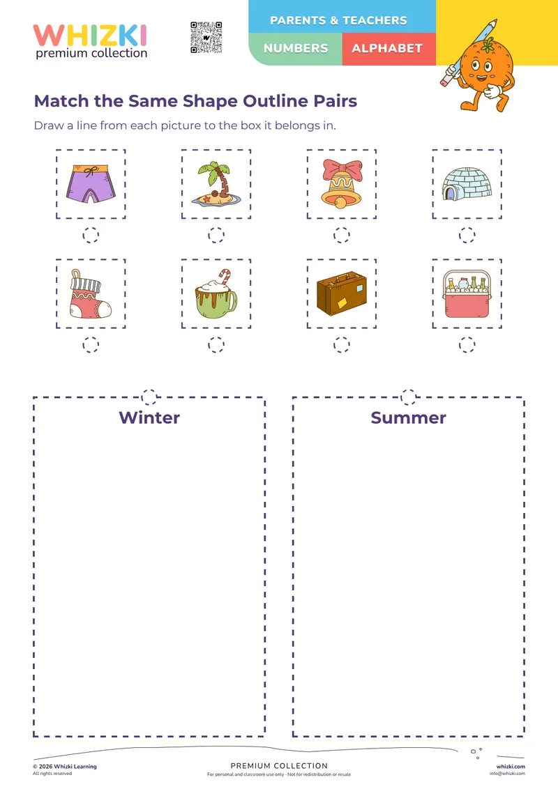 Match the Same Shape Outline Pairs