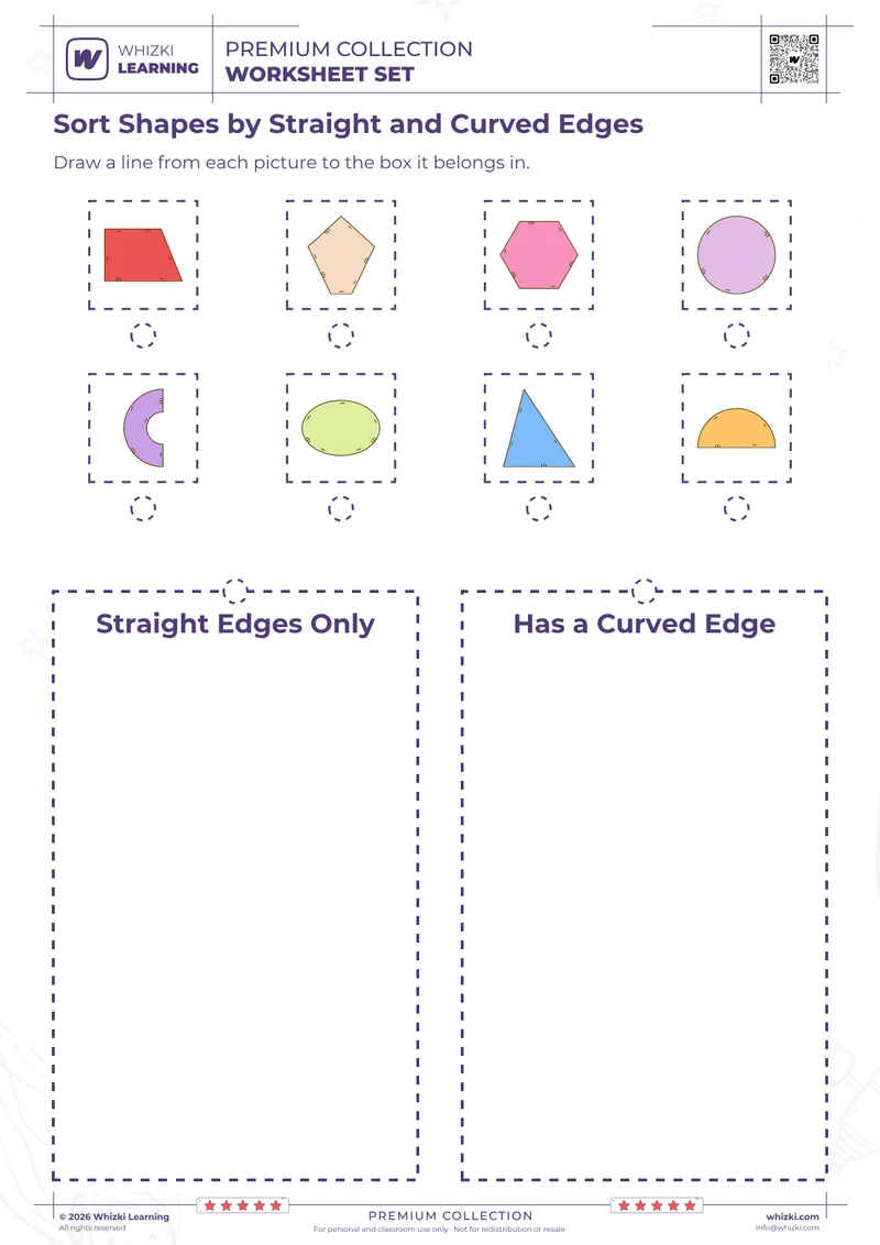 Sort Shapes by Straight and Curved Edges