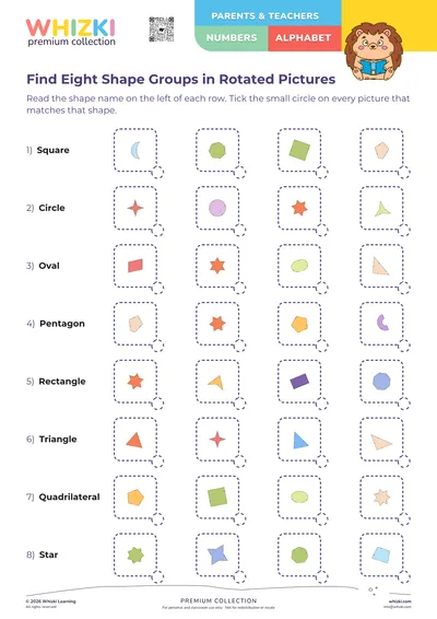 Find Eight Shape Groups in Rotated Pictures