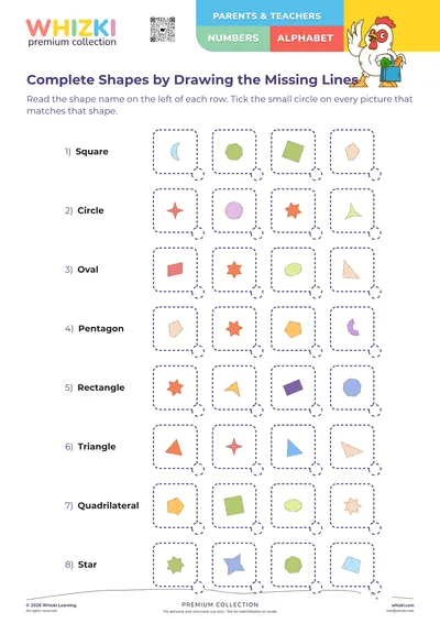 Complete Shapes by Drawing the Missing Lines