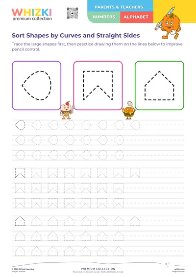 Sort Shapes by Curves and Straight Sides