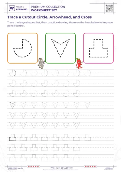 Trace a Cutout Circle, Arrowhead, and Cross