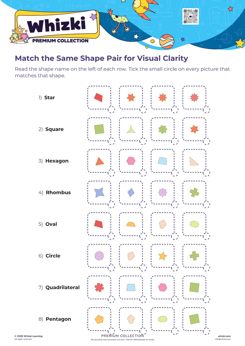 Match the Same Shape Pair for Visual Clarity