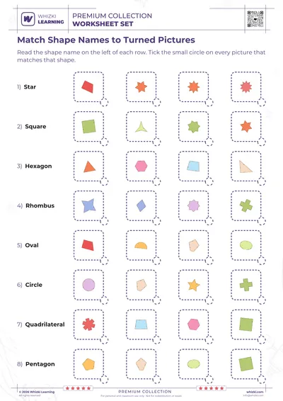 Match Shape Names to Turned Pictures