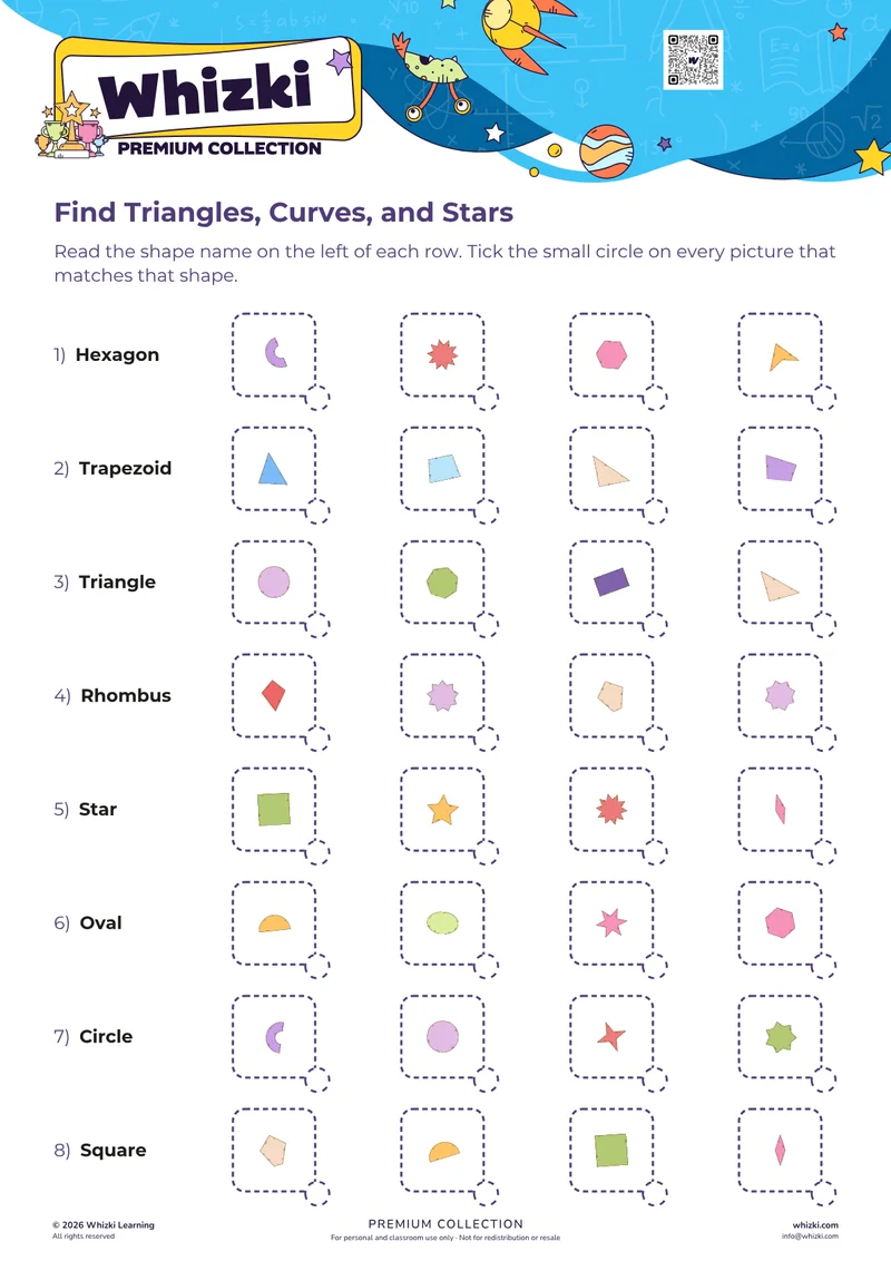 Find Triangles, Curves, and Stars