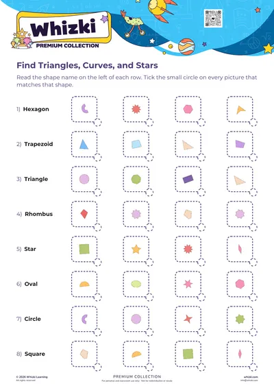 Find Triangles, Curves, and Stars