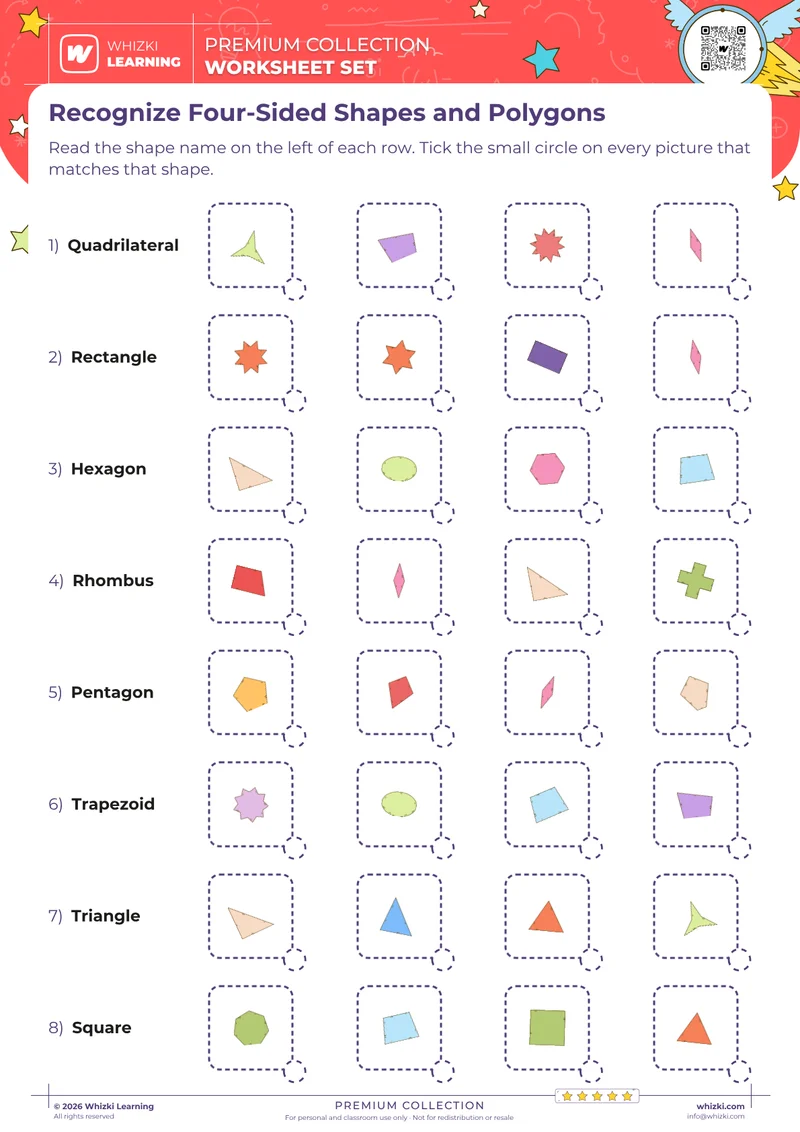 Recognize Four-Sided Shapes and Polygons