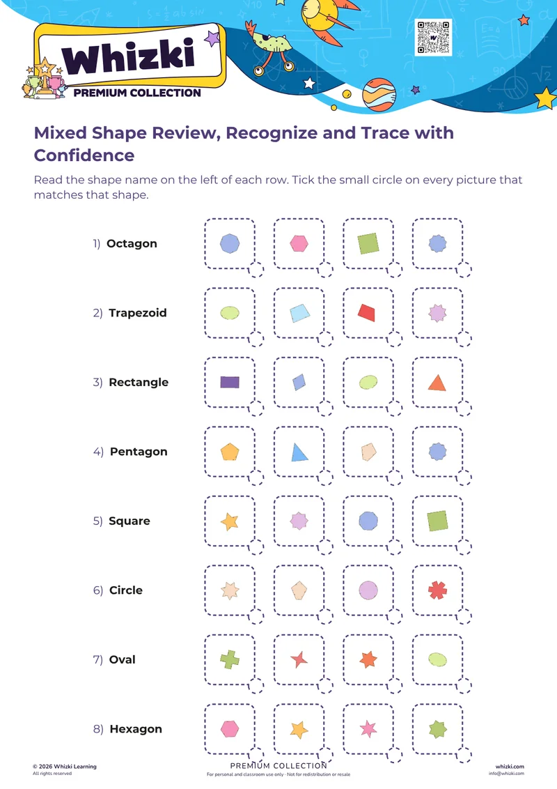 Mixed Shape Review, Recognize and Trace with Confidence