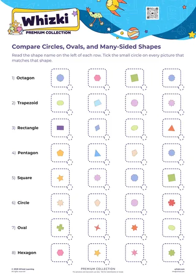 Compare Circles, Ovals, and Many-Sided Shapes