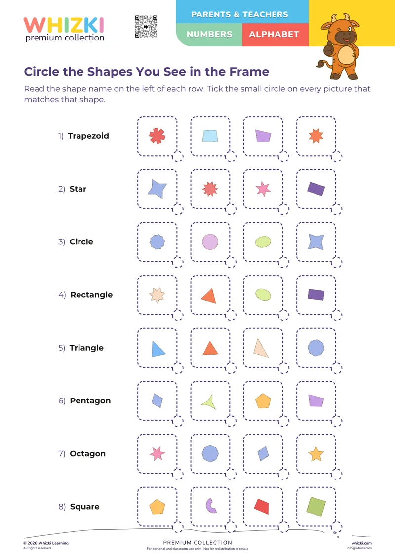 Circle the Shapes You See in the Frame