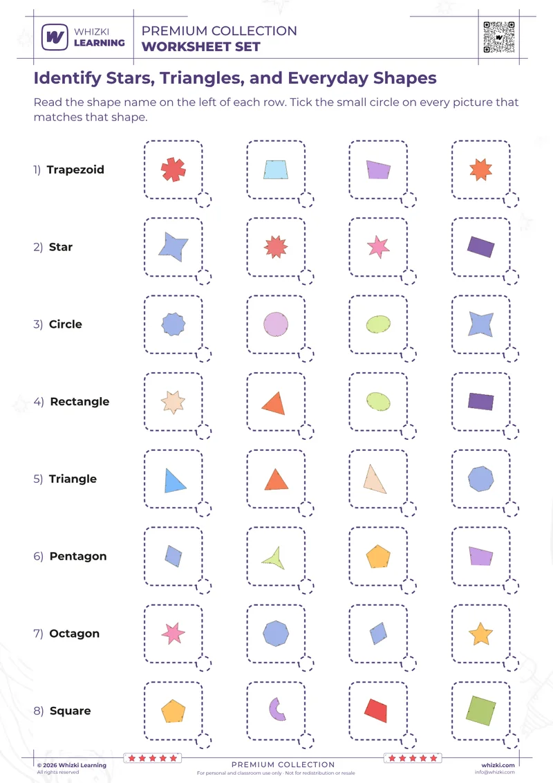 Identify Stars, Triangles, and Everyday Shapes