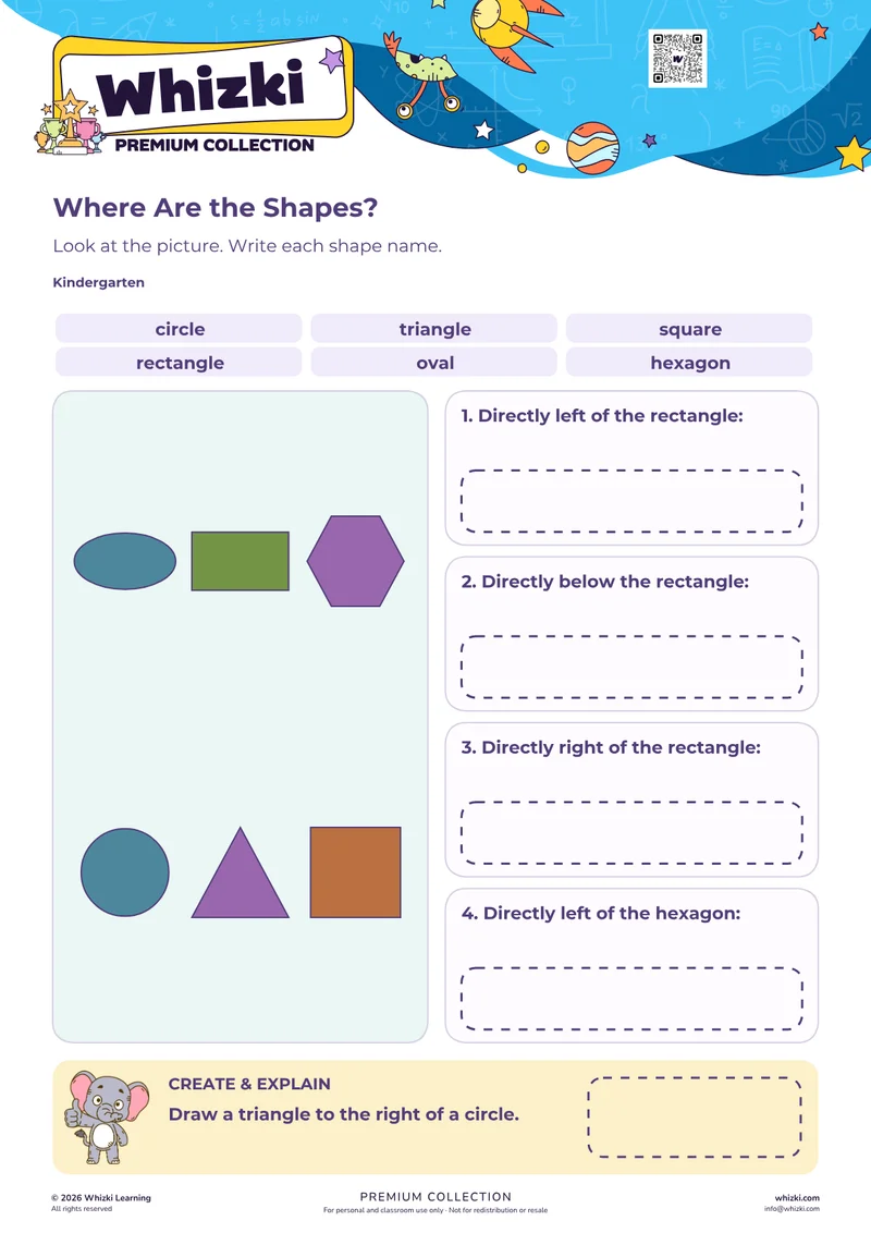 Shape Positions: Left, Right, and Below
