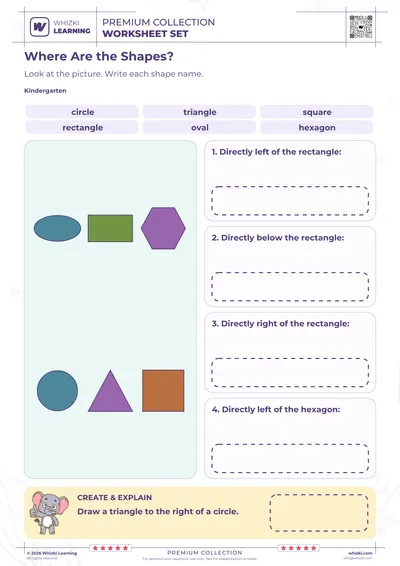 Shapes Around the Rectangle: Left, Right, and Below
